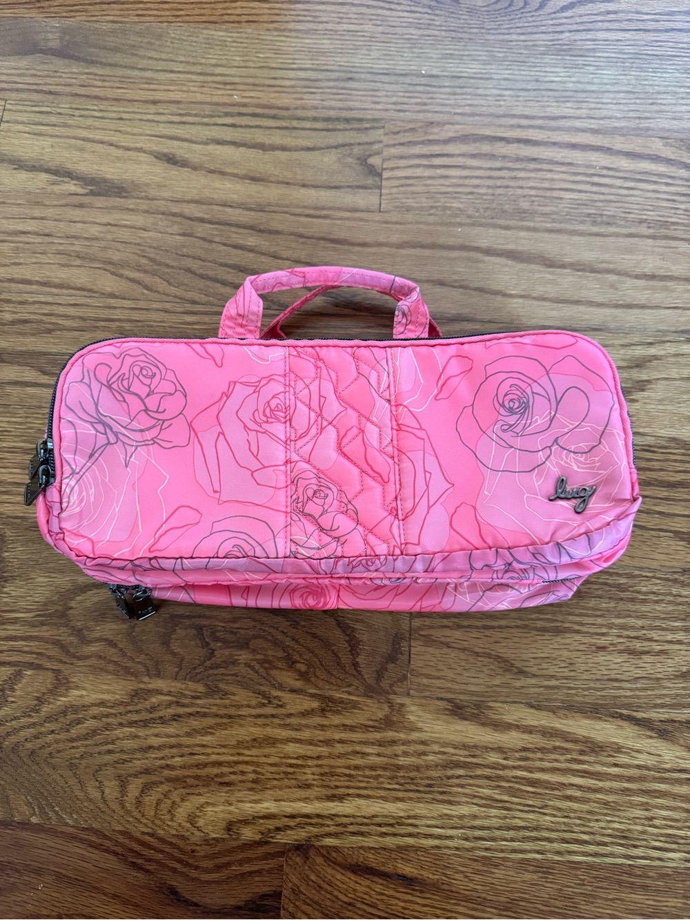 Rare! Lug Flatbed Slim Cosmetics Case - Serenity Rose